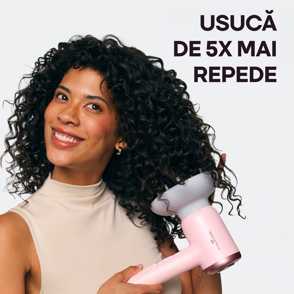 Uscator de par WAVYTALK Turblow Pro D10, 1600W, 3 viteze, roz