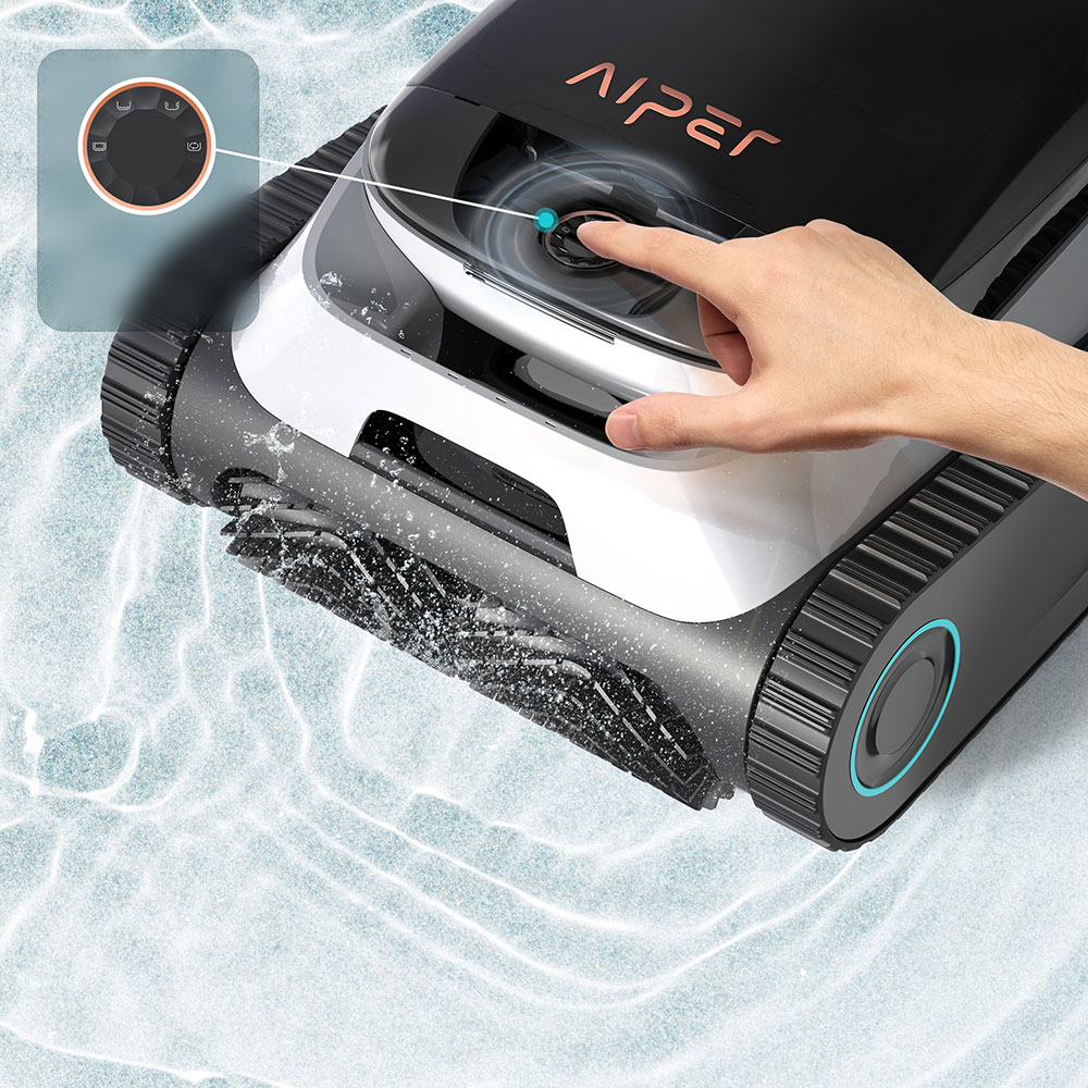 Robot pentru curatat piscina AIPER Scuba N1, fara fir, autonomie 180 min, 150mp, 75W, alb