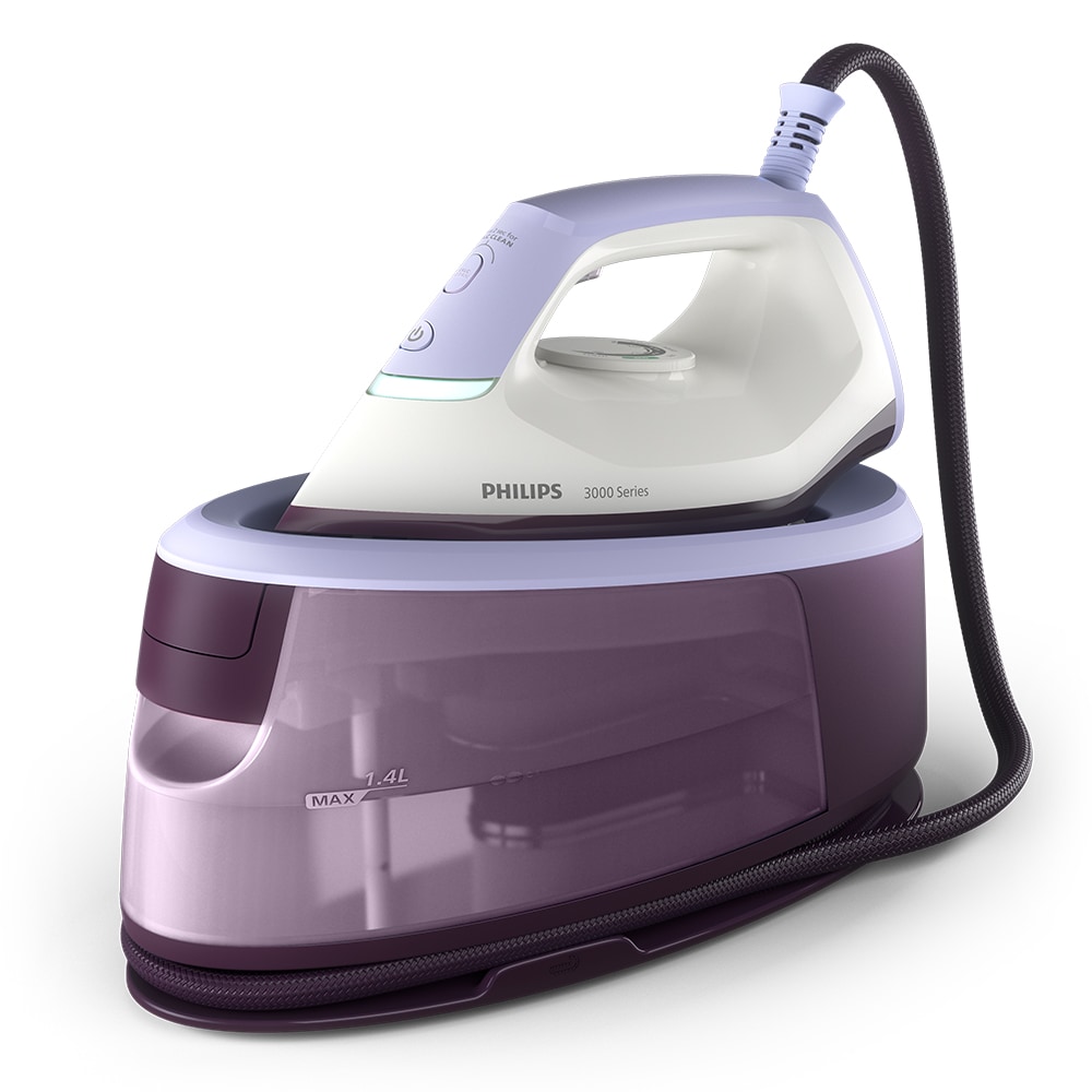 Statie de calcat PHILIPS Seria 3000 PSG3000/30, 2400W, 350g/min, 1.4l, talpa ceramica, alb-mov