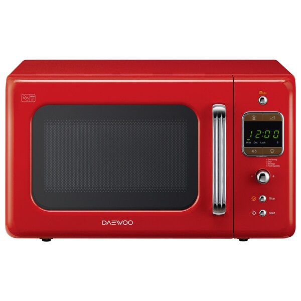 Cuptor microunde DAEWOO Retro KOR-6LBRR, 20l, 800W, rosu