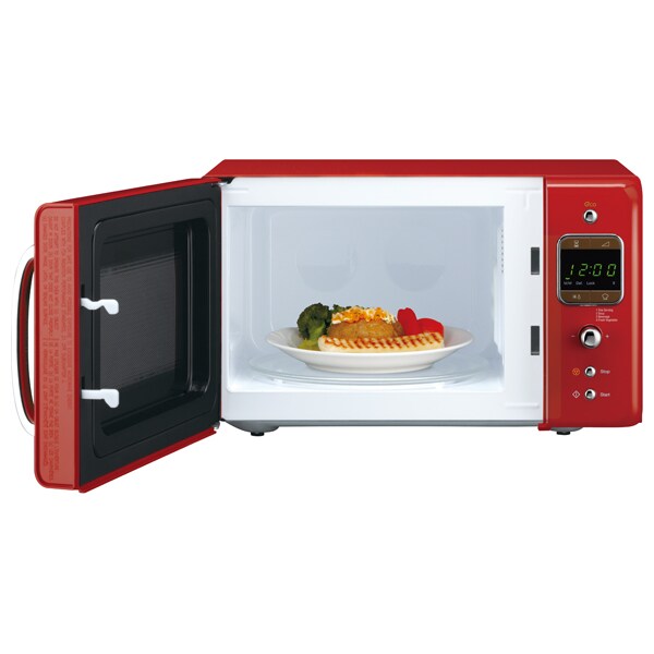 Cuptor microunde DAEWOO Retro KOR-6LBRR, 20l, 800W, rosu