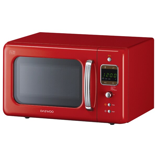 Cuptor microunde DAEWOO Retro KOR-6LBRR, 20l, 800W, rosu
