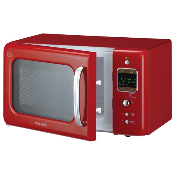 Cuptor microunde DAEWOO Retro KOR-6LBRR, 20l, 800W, rosu