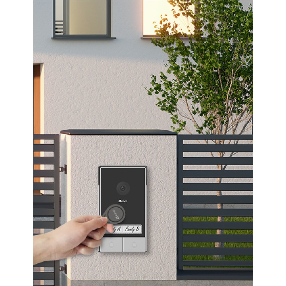 Videointerfon inteligent EZVIZ HP7 2-Family Kit, 2K, TFT 7 inch, Wi-Fi, IR, 2 ecrane, gri-negru