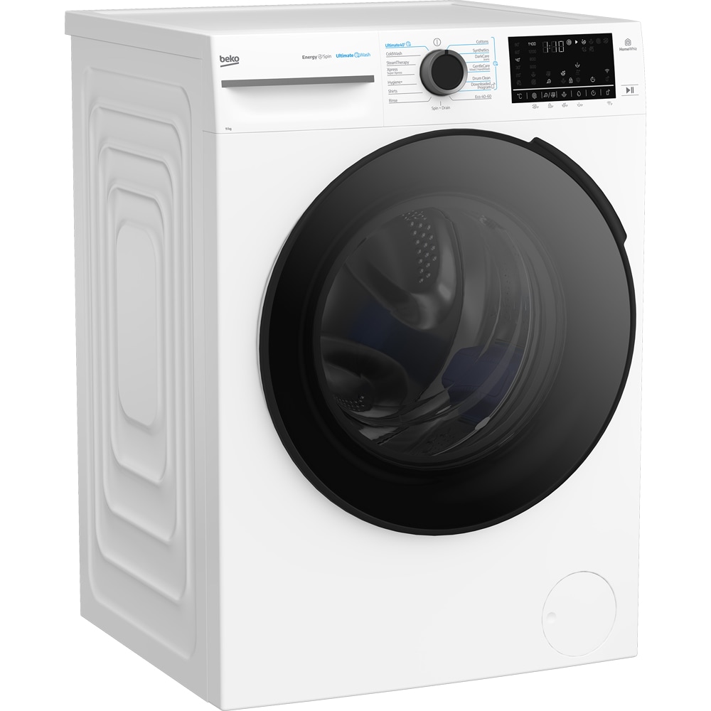 Masina de spalat rufe frontala BEKO BM5WFU611415WB2T EE, EnergySpin, SteamCure, 11 kg, 1400rpm, Clasa A, Wi-Fi, alb