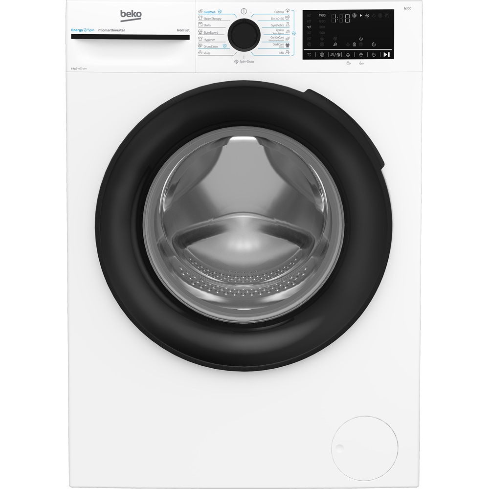 Masina de spalat rufe frontala slim BEKO BM3WFUS48415WBEE, SteamCure, 8 kg, 1400rpm, Clasa A, alb