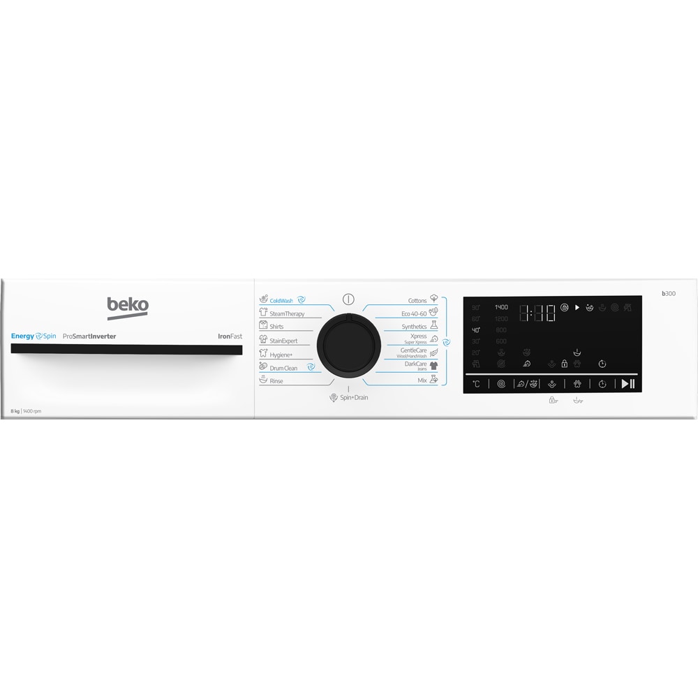 Masina de spalat rufe frontala slim BEKO BM3WFUS48415WBEE, SteamCure, 8 kg, 1400rpm, Clasa A, alb
