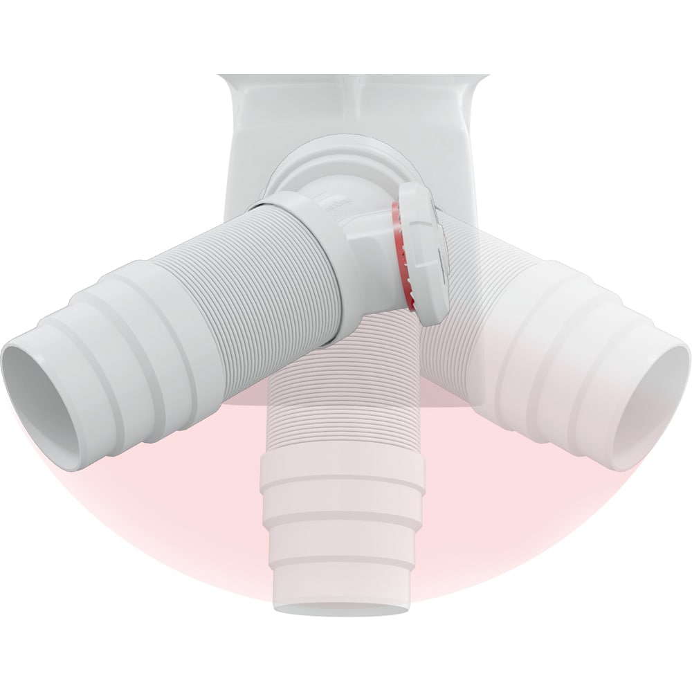 Racord WC antivacuum 2in1 WIRQUIN Air Connect 70725181, polipropilena, 260-475 mm, alb