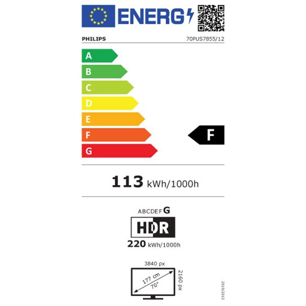 Televizor LED Smart PHILIPS 70PUS7855/12, 4K Ultra HD, HDR10+, 177 cm