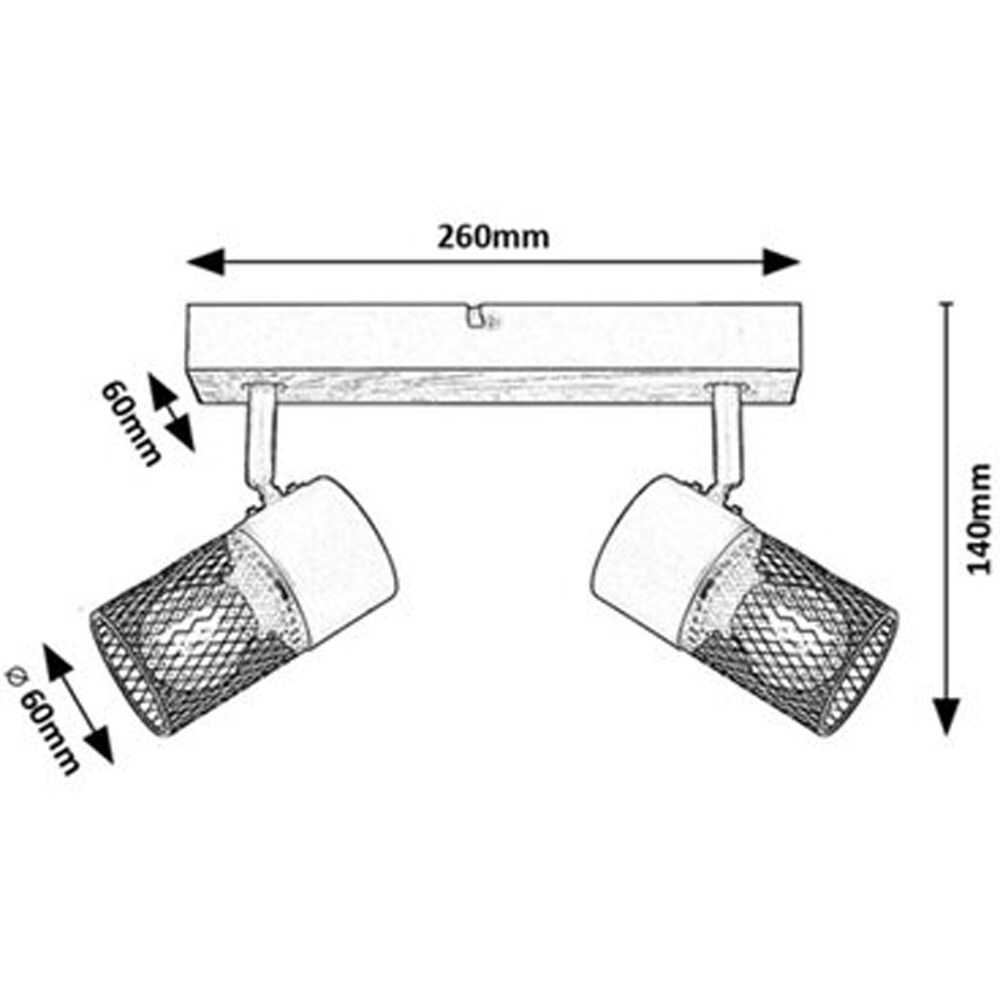 Plafoniera RABALUX Metta, E14, 2x40W, IP20, negru