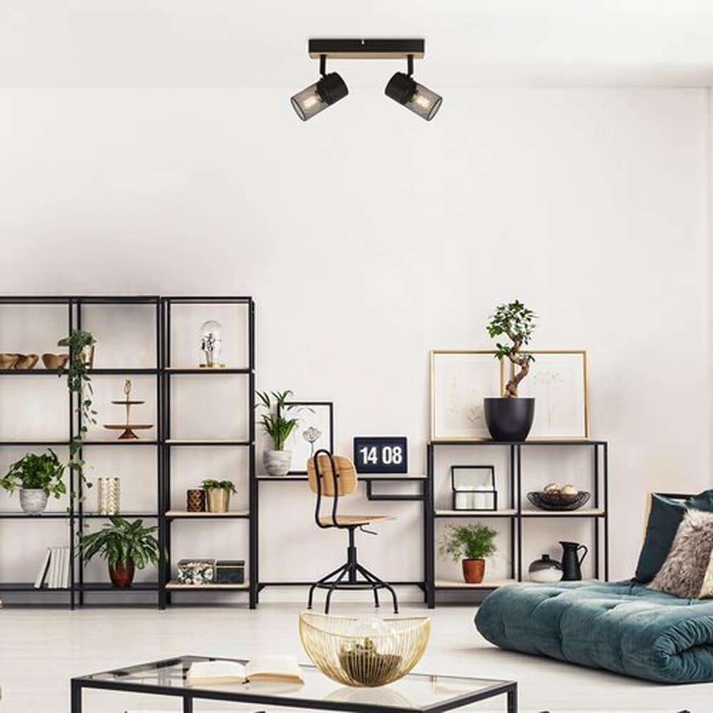 Plafoniera RABALUX Metta, E14, 2x40W, IP20, negru