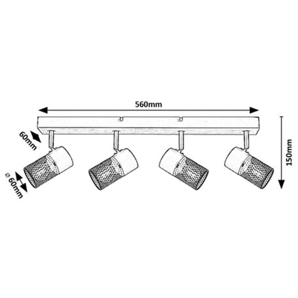 Plafoniera RABALUX Metta, E14, 4x40W, IP20, negru