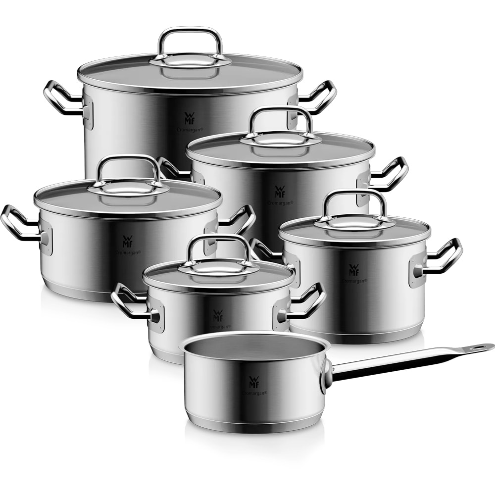 Set vase WMF Profi One, 12 piese, 16-24cm, 1.4-5.7l, inox, argintiu
