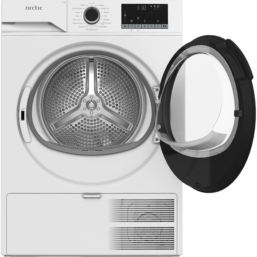 Uscator de rufe ARCTIC A2T27239WB, Pompa de caldura, 7 kg, 15 programe, Clasa D, alb