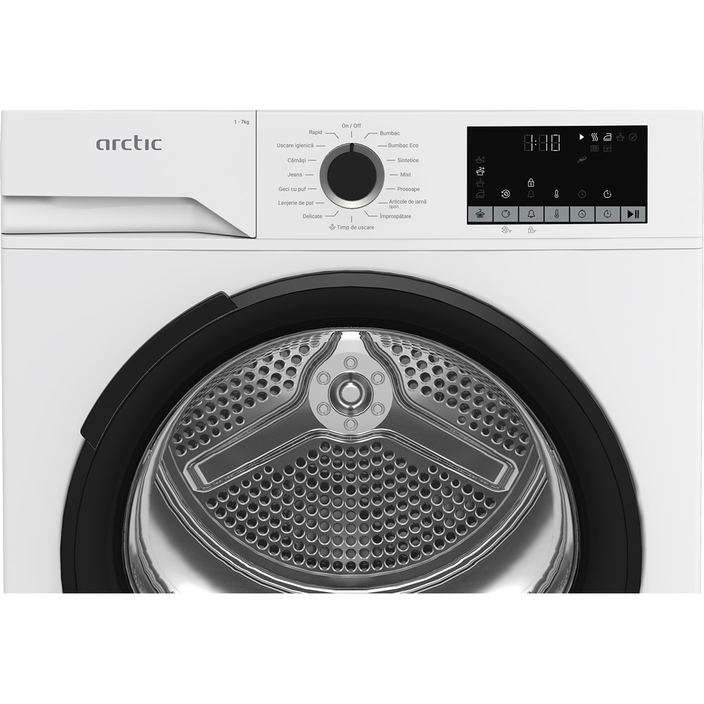 Uscator de rufe ARCTIC A2T27239WB, Pompa de caldura, 7 kg, 15 programe, Clasa D, alb
