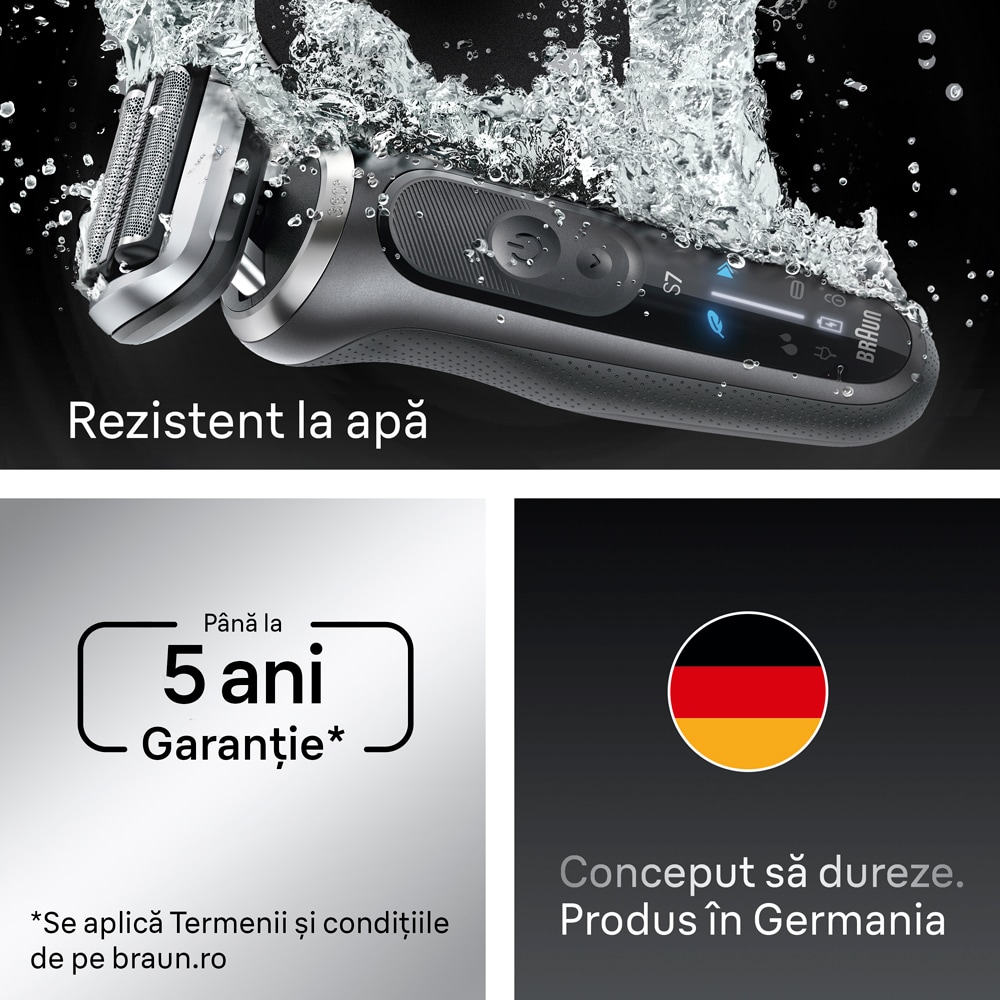 Aparat de ras BRAUN Series 7 72-G1200S, acumulator, autonomie 60 min, gri