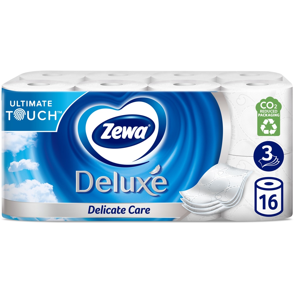 Hartie igienica ZEWA Deluxe Delicate Care, 3 straturi, 16 role