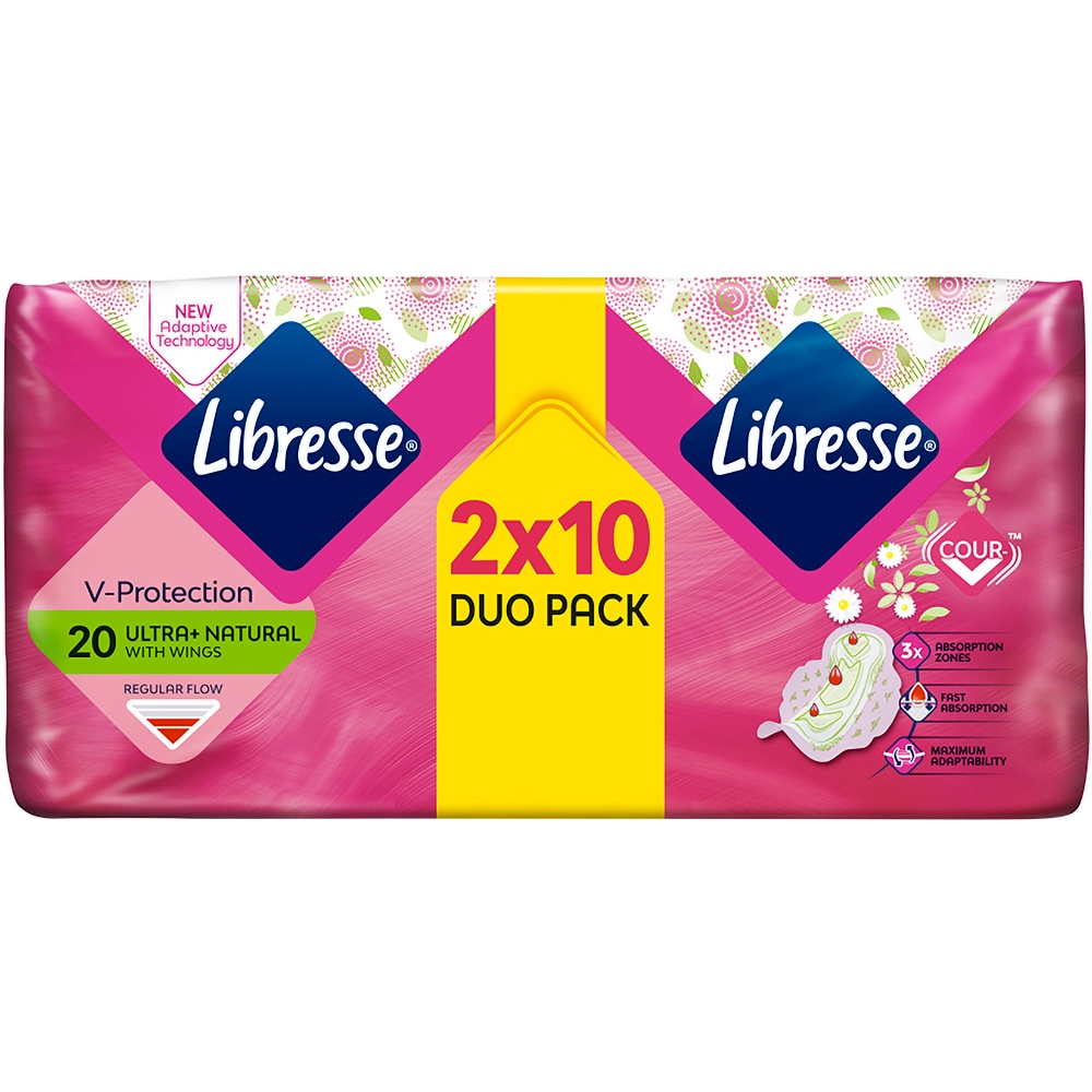 Absorbante LIBRESSE Ultra Aloe Vera si musetel, 20buc