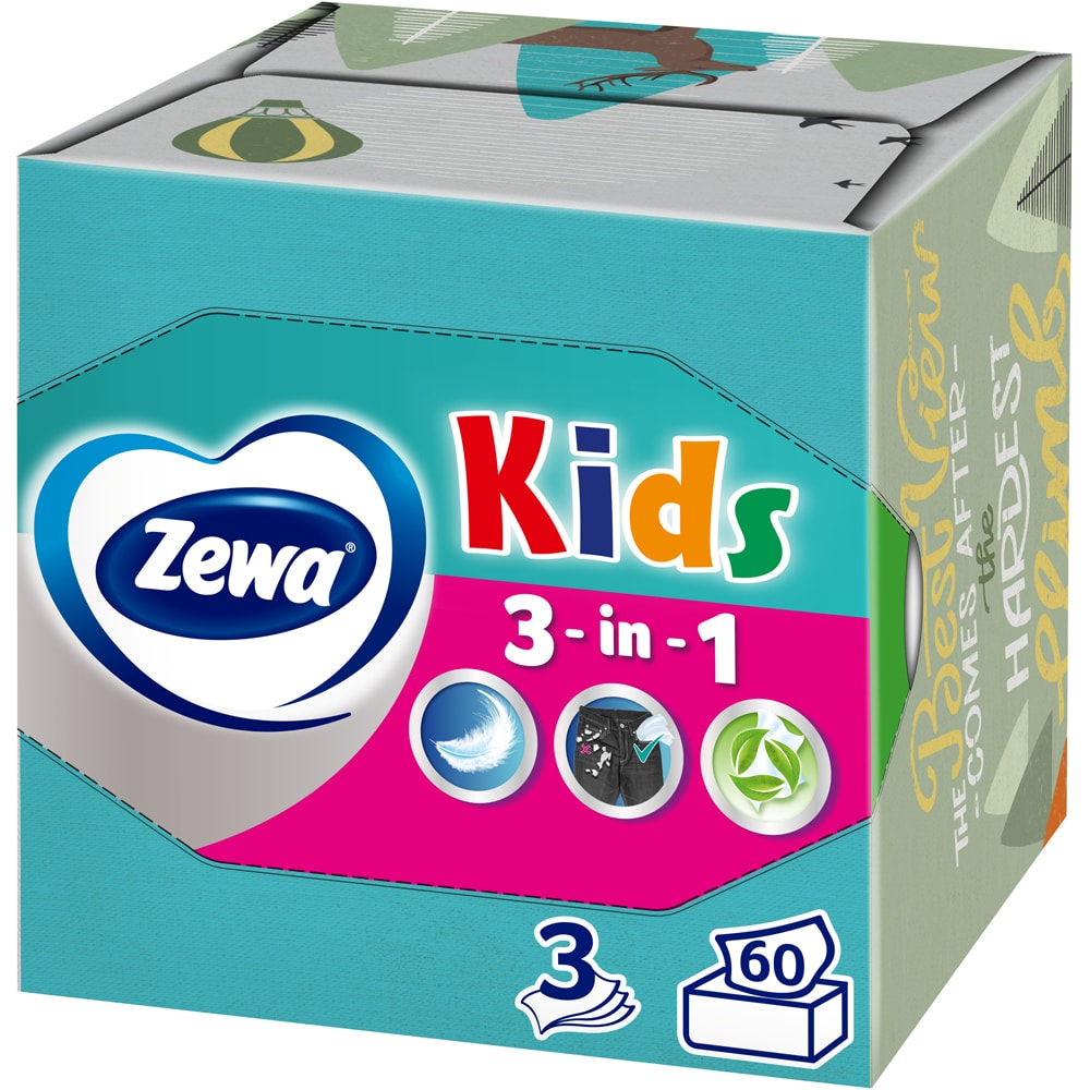 Servetele faciale ZEWA Kids, 3 straturi, 60 buc