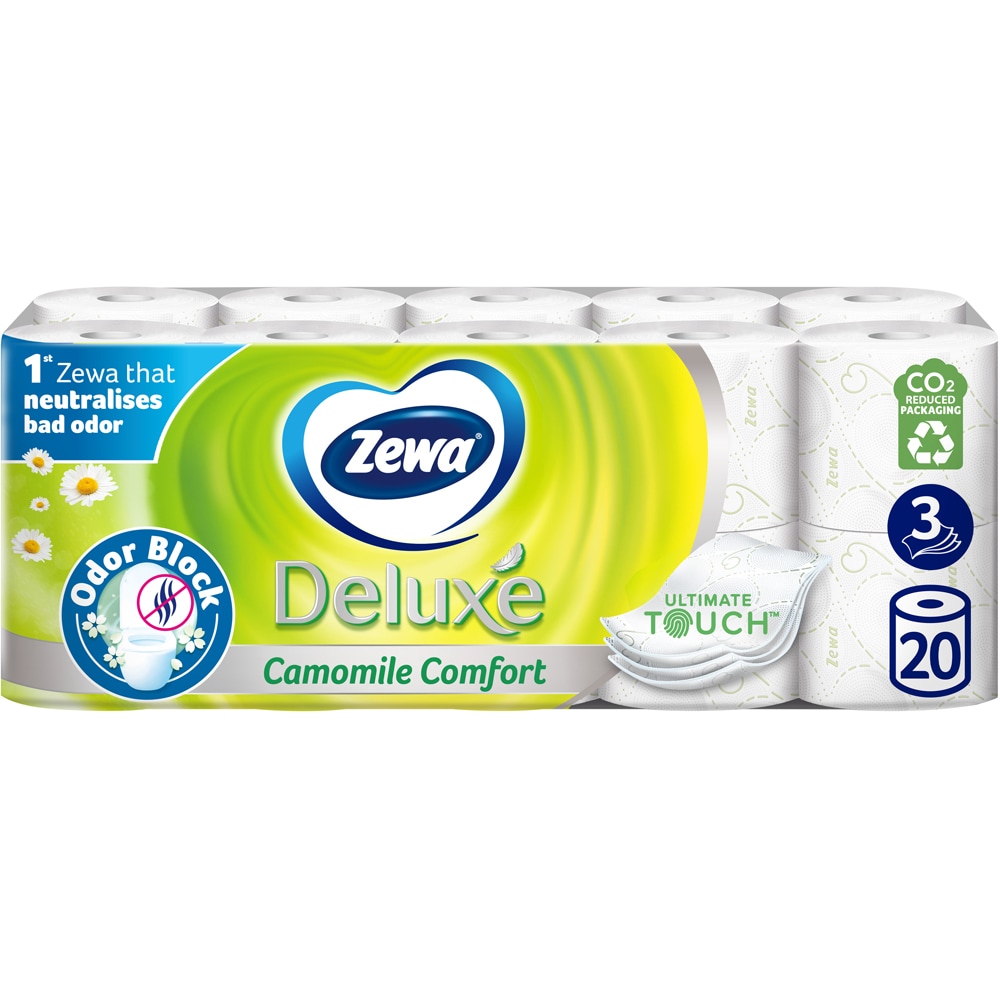 Hartie igienica ZEWA Deluxe Camomile comfort, 3 straturi, 20 role