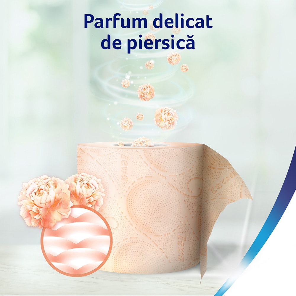 Hartie igienica ZEWA Deluxe Cashmere peach, 3 straturi, 20 role