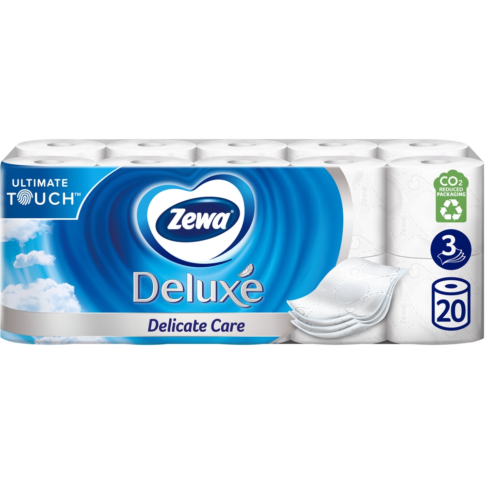 Hartie igienica ZEWA Deluxe Delicate Care, 3 straturi, 20 role