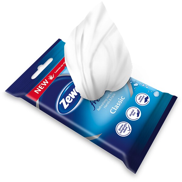 Pachet servetele umede ZEWA Fresh to go, 15 buc