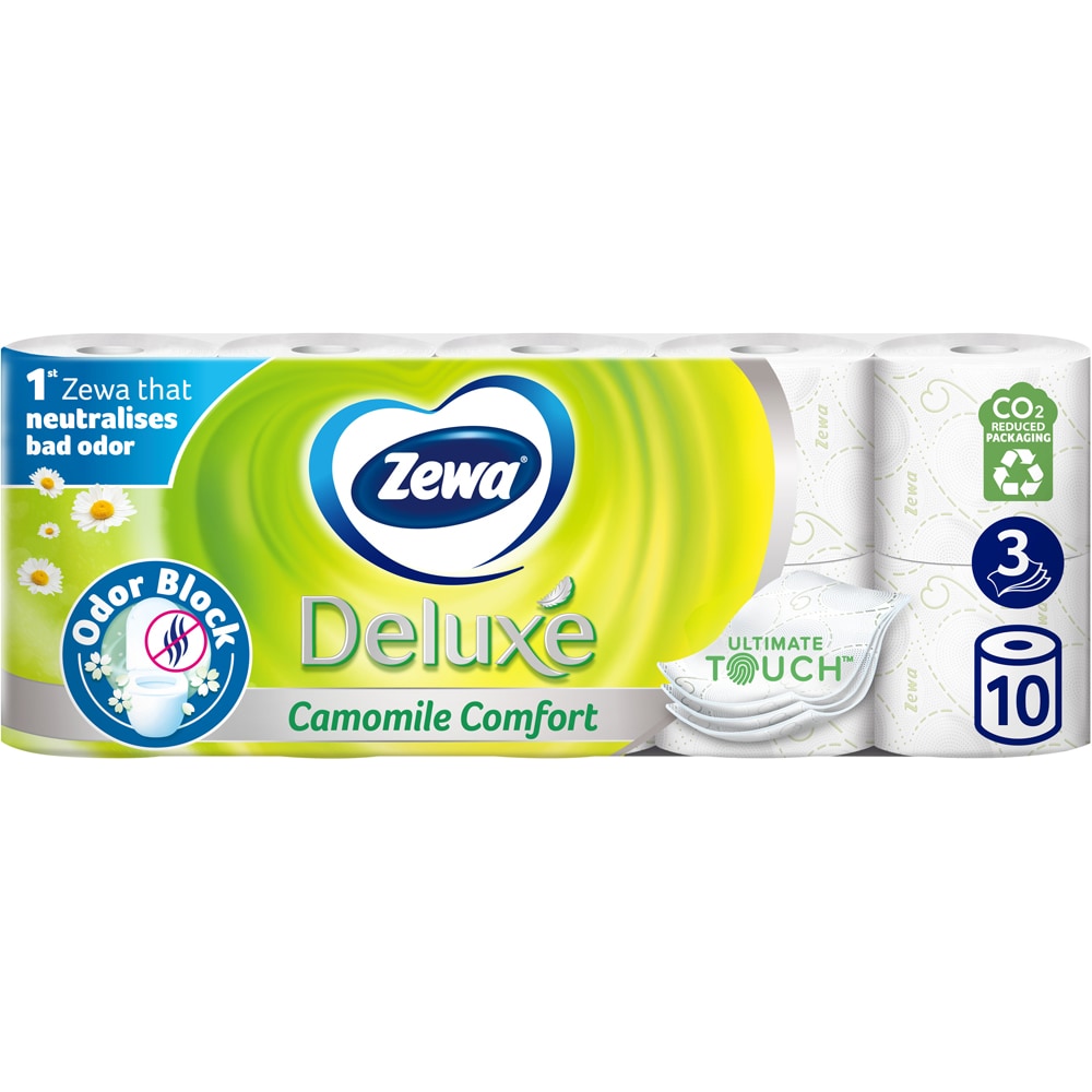 Hartie igienica ZEWA Deluxe Camomile comfort, 3 straturi, 10 role