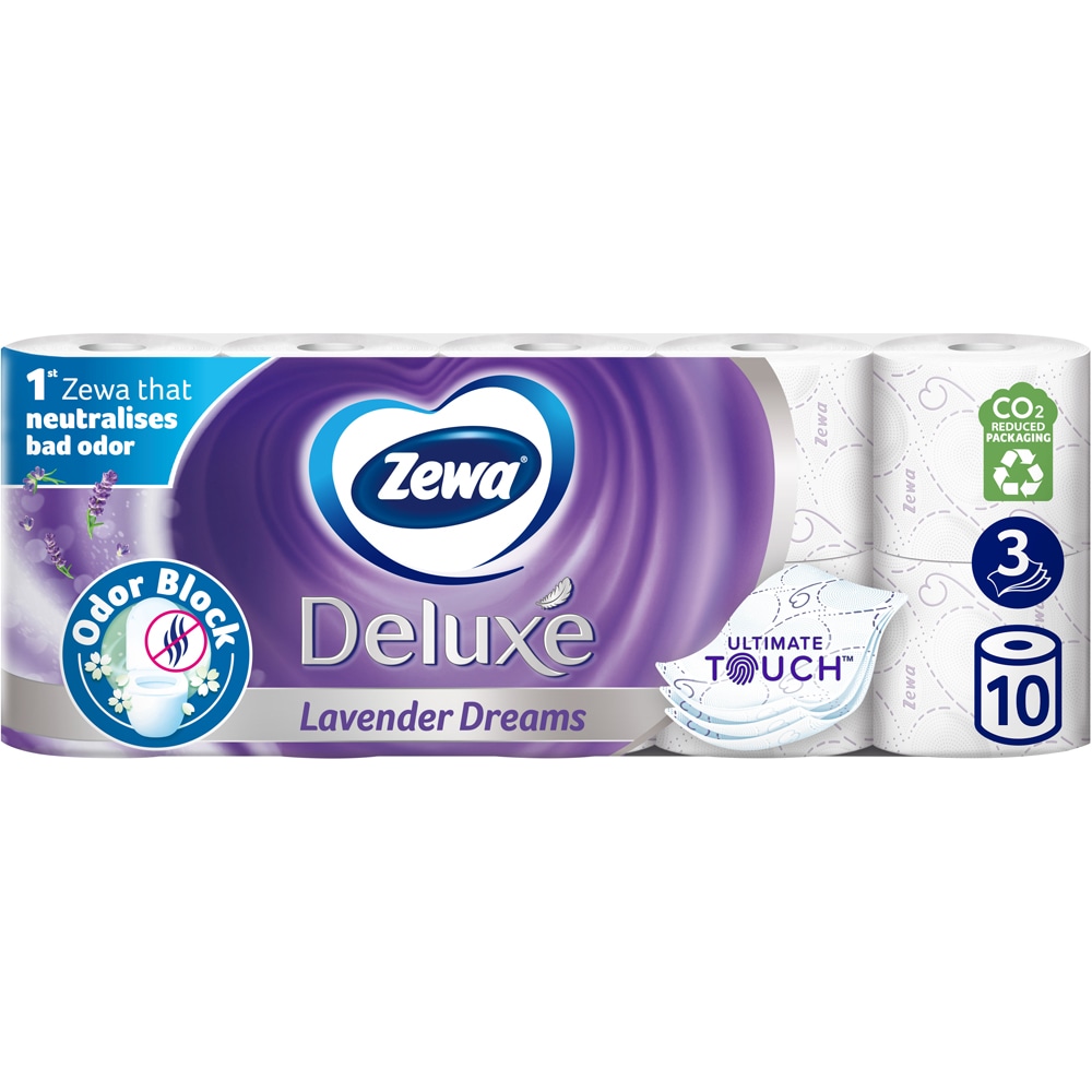 Hartie igienica ZEWA Deluxe Lavender dreams, 3 straturi, 10 role