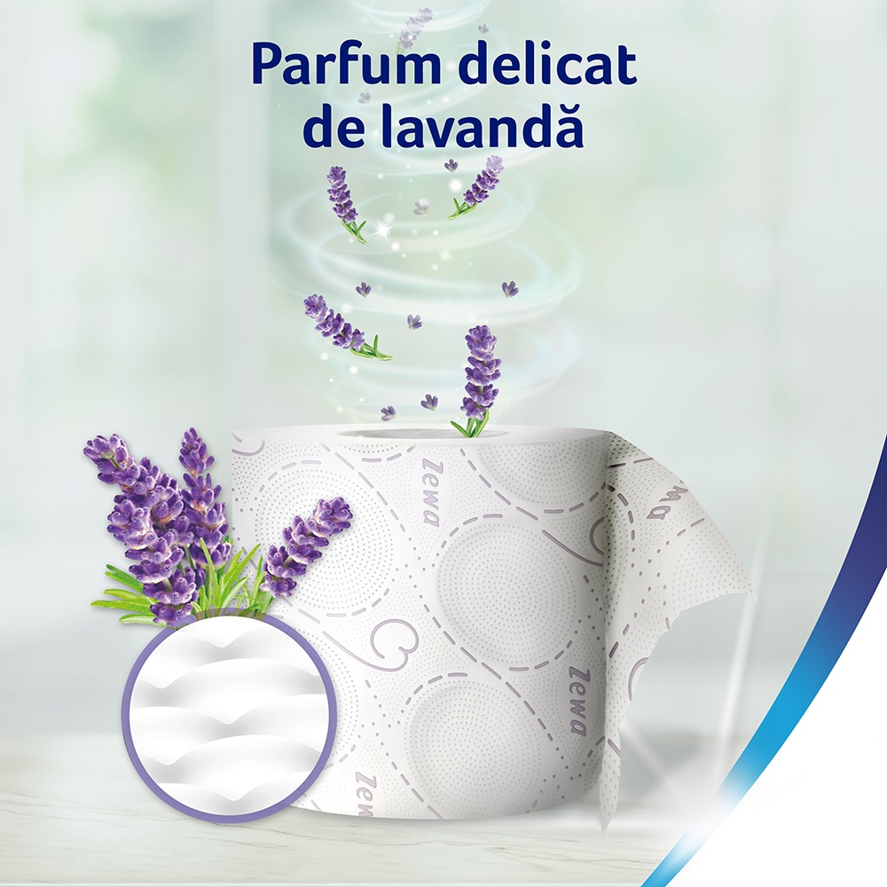 Hartie igienica ZEWA Deluxe Lavender dreams, 3 straturi, 10 role