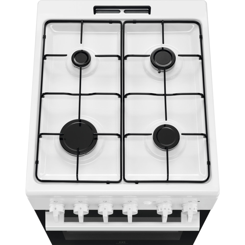 Aragaz ELECTROLUX LKG504012W, 4 arzatoare, Gaz, L 50 cm, Grill, Rotisor, alb