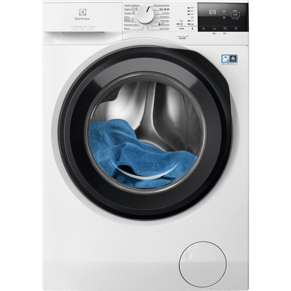 Masina de spalat rufe frontala cu uscator ELECTROLUX SteamCare 700 EW7W2612E, 10/6 kg, 1400rpm, Clasa A/D, alb