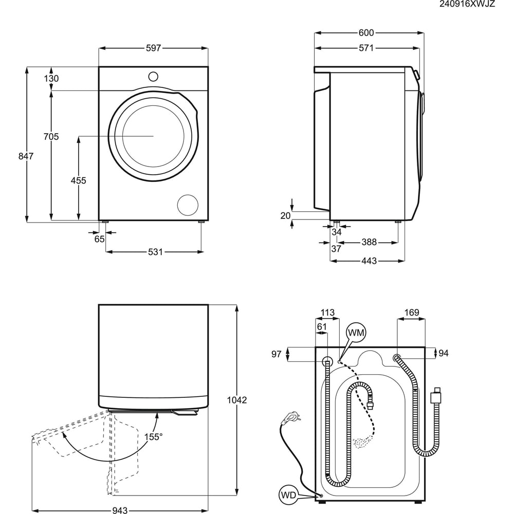 Masina de spalat rufe frontala cu uscator ELECTROLUX EW7W2492E, 9/5 kg, 1400rpm, Clasa A/D, negru