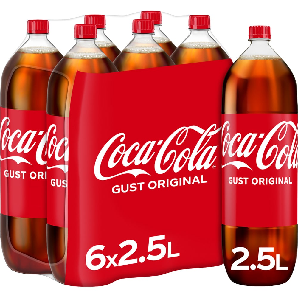 Bautura racoritoare carbogazoasa COCA-COLA bax 2.5L x 6 sticle