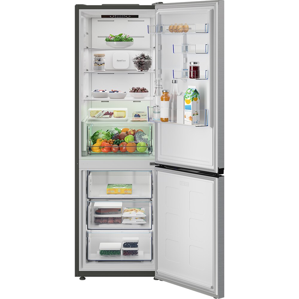 Combina frigorifica BEKO B5RCNA376HXB, No Frost, 370 l, H 186.5 cm, Clasa C, argintiu