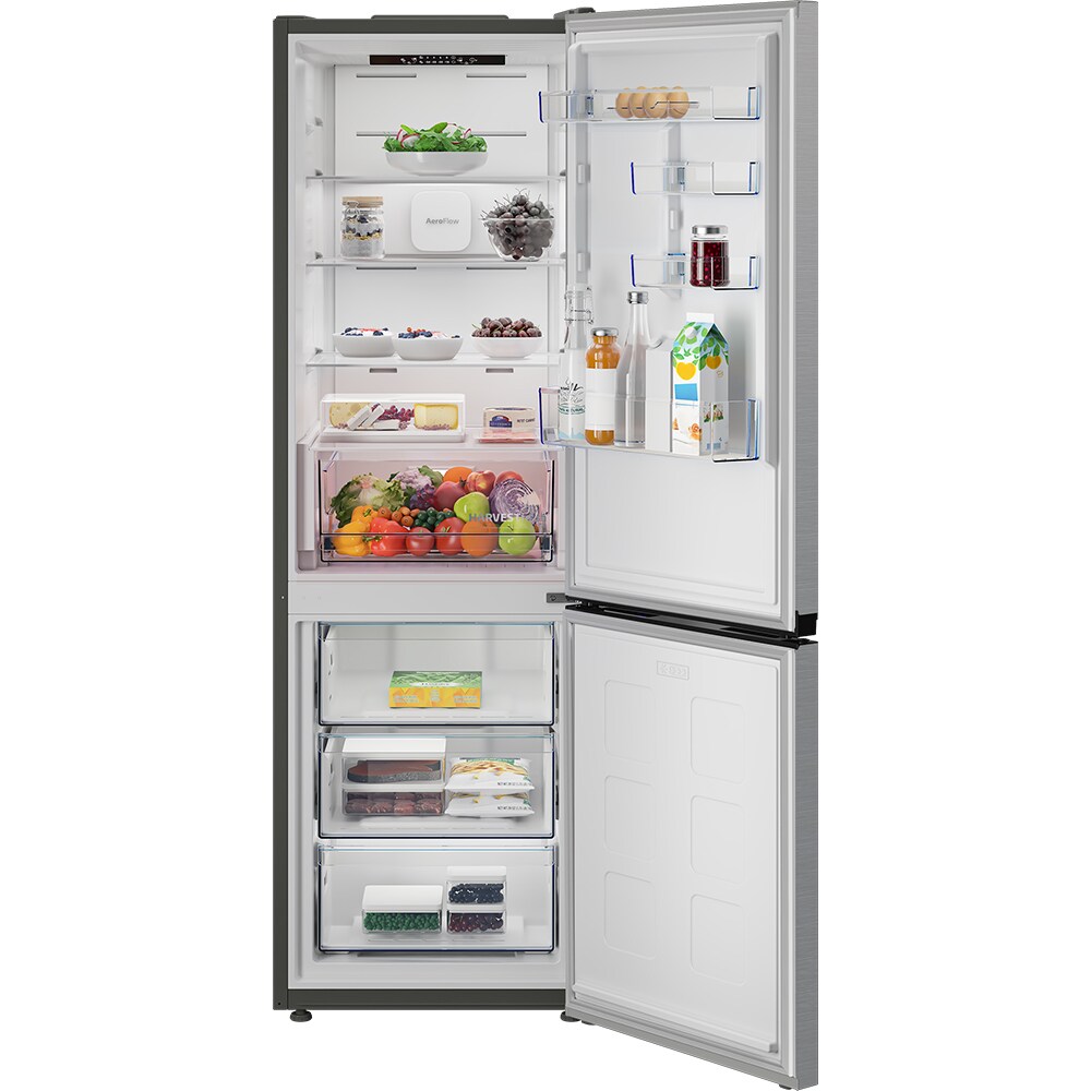 Combina frigorifica BEKO B5RCNA376HXB, No Frost, 370 l, H 186.5 cm, Clasa C, argintiu