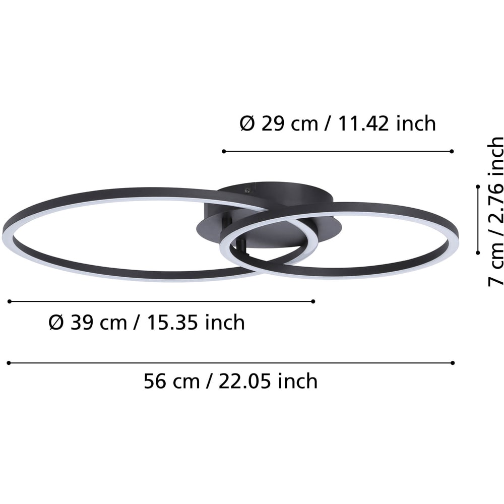 Plafoniera LED EGLO 75554, 1 x 12 ; 1 x 10W, 1600lm, lumina calda, IP20, alb