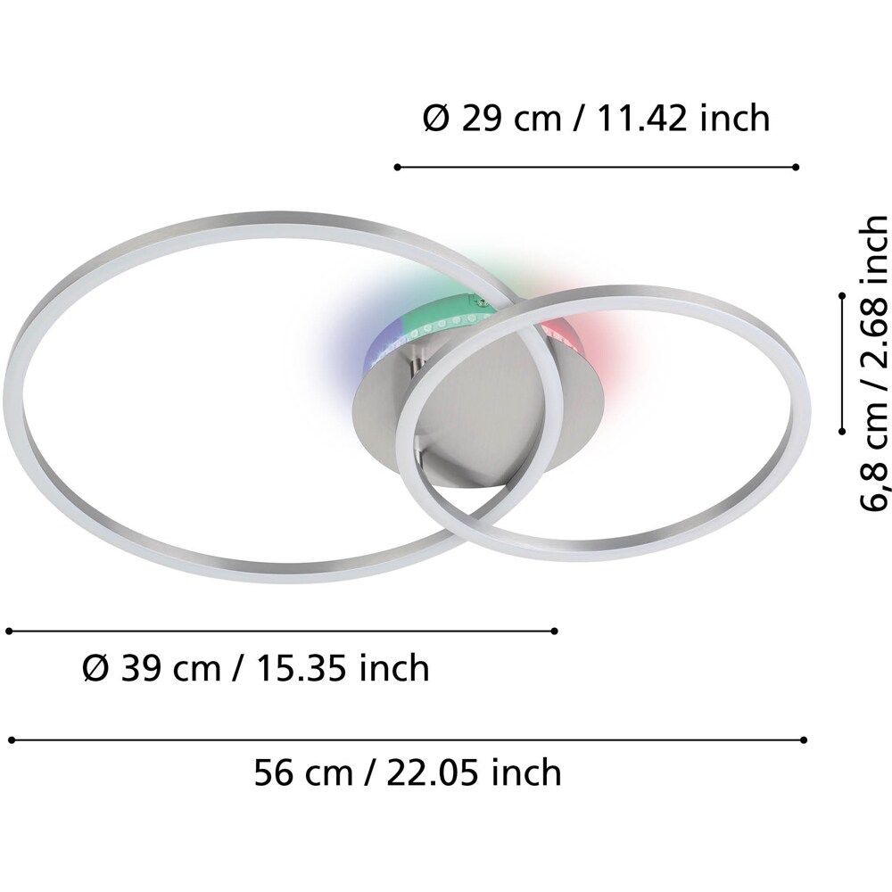 Plafoniera LED EGLO 75607, 12W, 1350lm, lumina variabila, IP20, alb