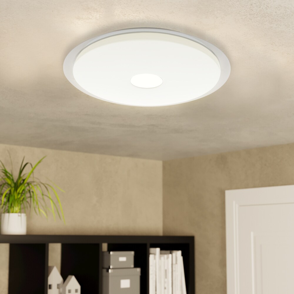 Plafoniera LED EGLO 75624, 22W, 2600lm, lumina variabila, IP20, alb, crom