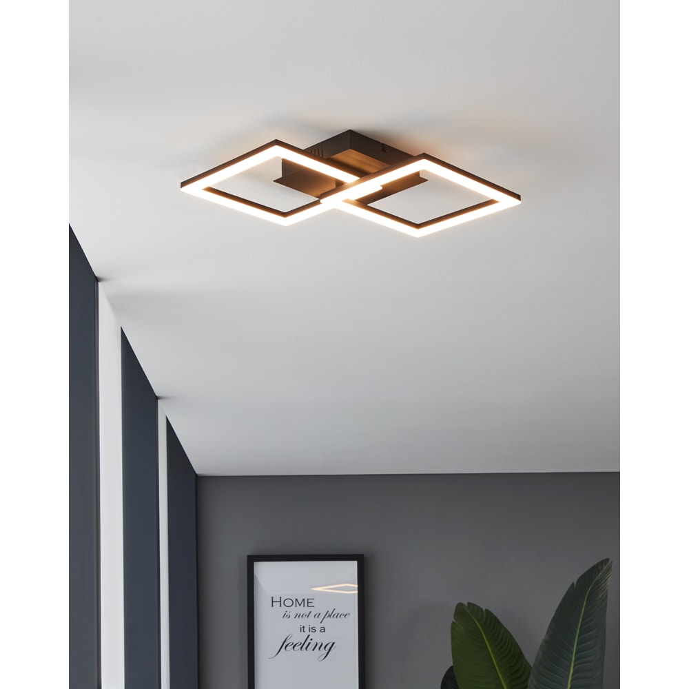 Plafoniera LED EGLO 75753, 2 x 9.8W, 2100lm, lumina calda, IP20, alb