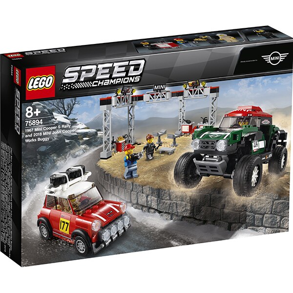 LEGO Speed Champions: 1967 Mini Cooper S Rally si automobil sport 2018 MINI John Cooper Works 75894, 8 ani+, 481 piese