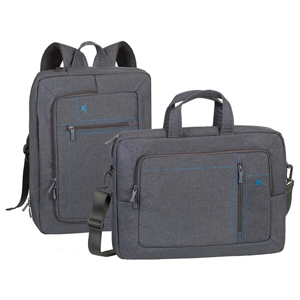 Geanta/Rucsac laptop RIVACASE 7590, 16", poliester, gri
