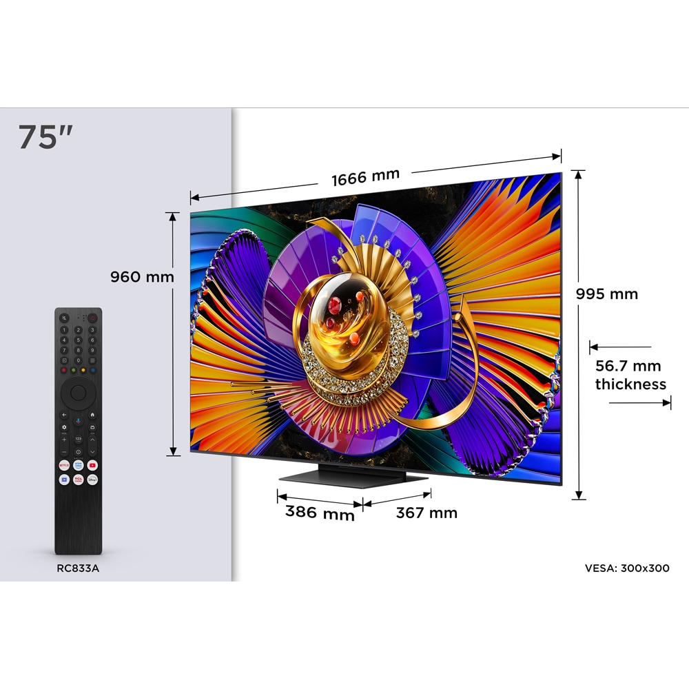 Televizor SQD MiniLed Smart TCL 75C79L, Ultra HD 4K, 189cm