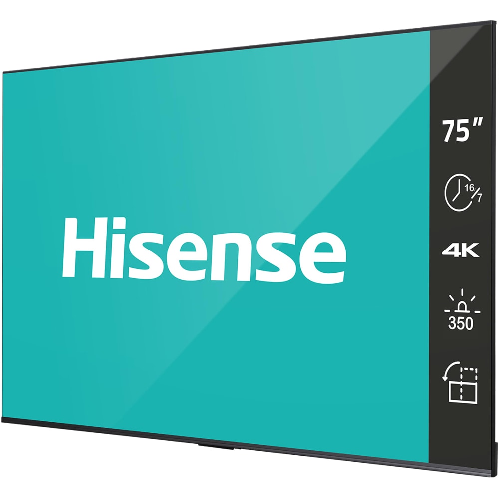 Display profesional HISENSE 75DP30FE, 75", 4K UHD, 60Hz, Wi-Fi, negru