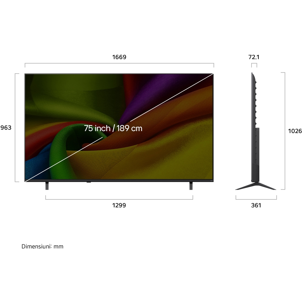 Televizor LED Smart LG 75NU900B3LA, Ultra HD 4K, 189cm