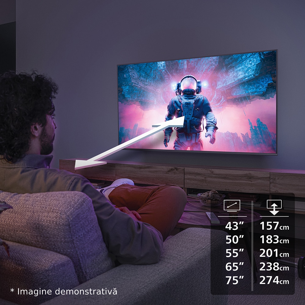 Televizor LED Smart PHILIPS 75PUS7000, Ultra HD 4K, HDR10+, 189cm
