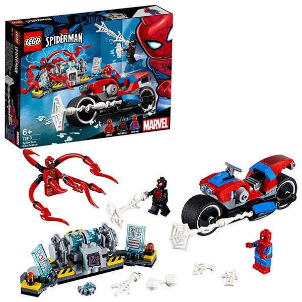 LEGO Super Heroes: Salvarea cu motocicleta a lui Spider-Man 76113, 6 ani+, 235 piese
