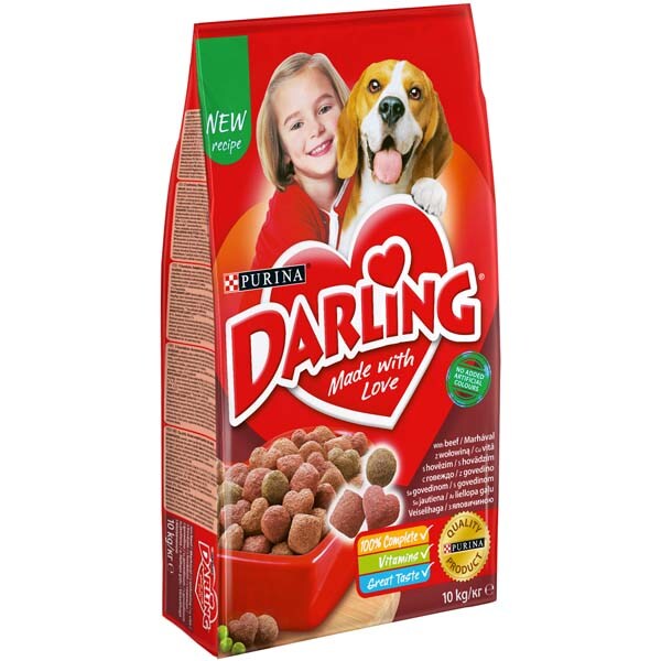 Hrana uscata pentru caini DARLING Adult, Vita si Legume, 10 kg