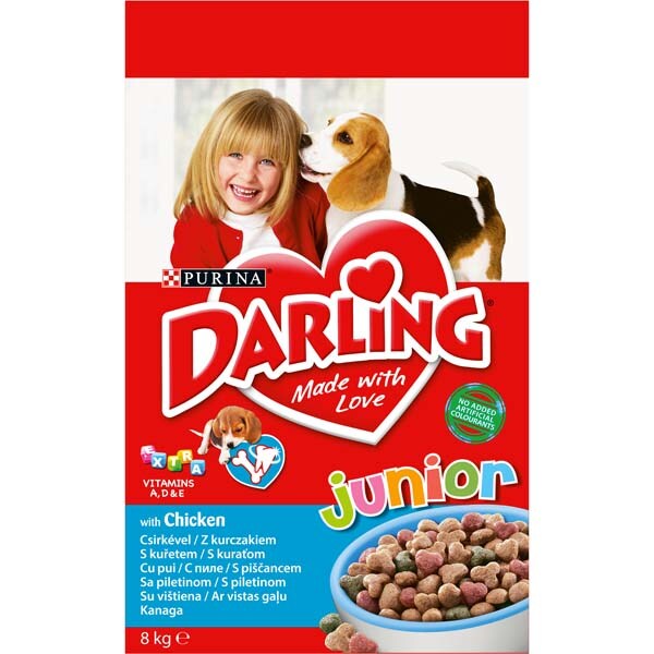 Hrana uscata pentru caini DARLING Junior, Pui, 8 kg