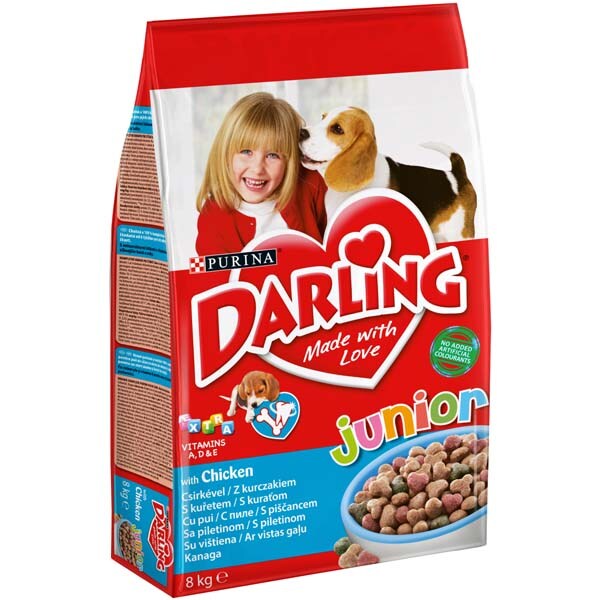 Hrana uscata pentru caini DARLING Junior, Pui, 8 kg